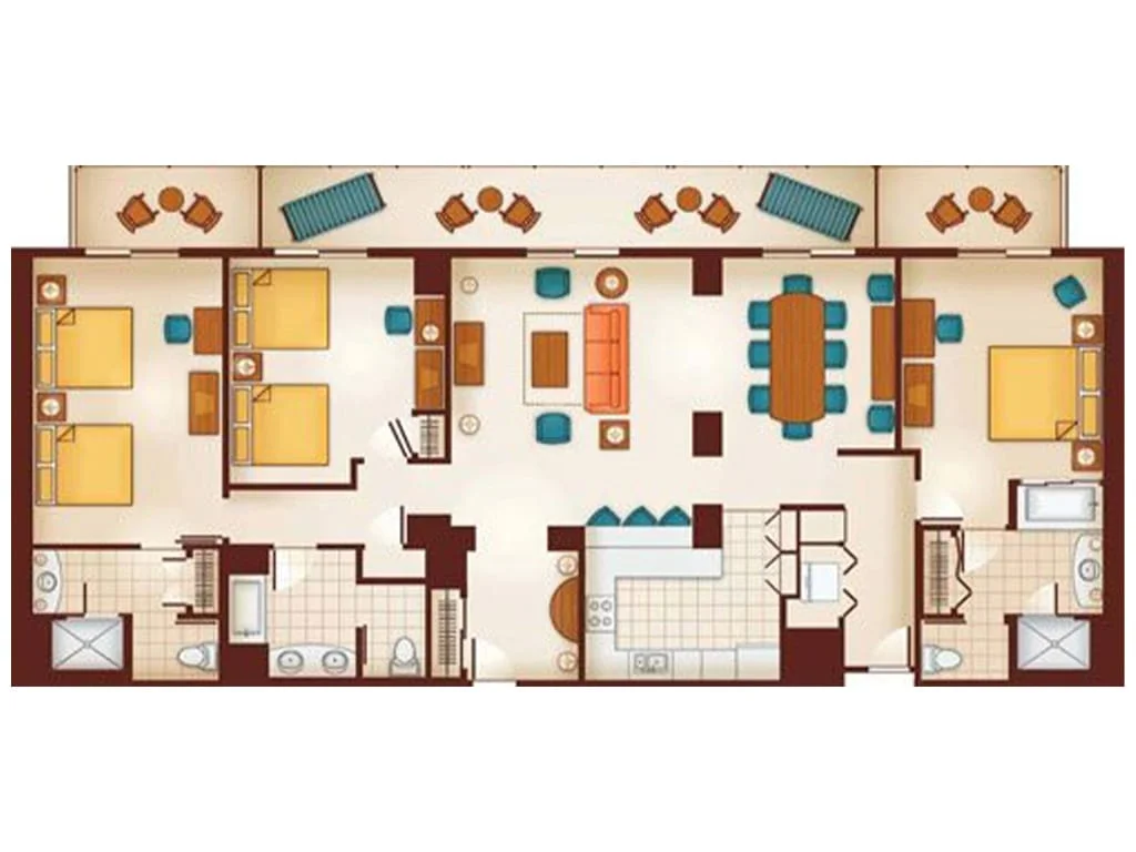 Disney's Aulani Resort - 3 Bedroom Grand Villa Floorplan - DVC Resales