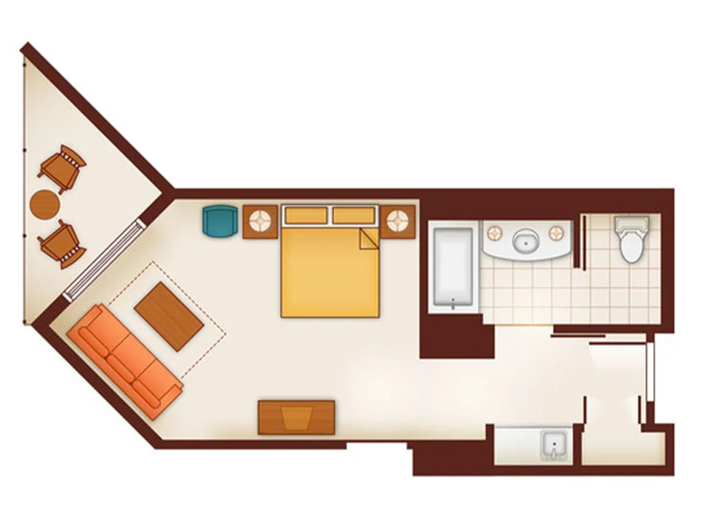 Disney's Aulani Resort - Deluxe Studio Floorplan - DVC Timeshare
